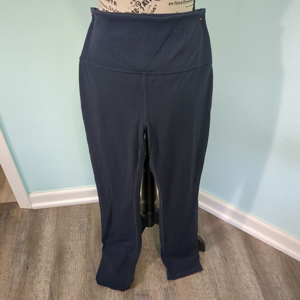 Athleta Womens Medium Rib Skinny Leg Pant Navy Blue Legging Pant